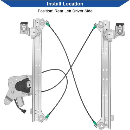 Obaee 741-578 Rear Driver Side Power Window Regulator with Motor Assembly Compatible with 2000-2007 Chevy Silverado/Tahoe/Suburban/Avalanche 1500 2500 3500, Cadillac Escalade, GMC Yukon XL/Sierra