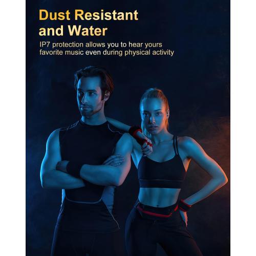 Wireless Earbuds, Bluetooth 5.4 Headphones Sport, Over Ear Buds With ENC Noise Cancelling Mic, 48H, Wireless Earphone With Earhooks, Stereo Deep Bass, IP7 Waterproof ear bud for Workout Running, Black