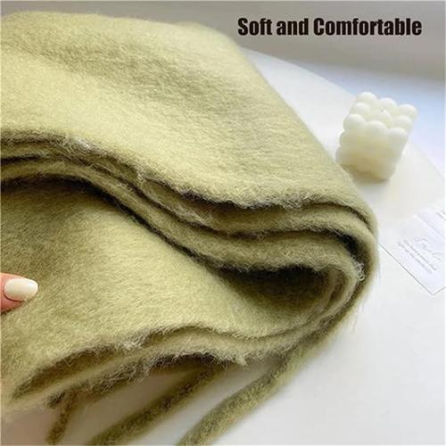 Fashion Imitation Wool Scarf, Chunky Scarf Tassel Soft Scarf, Winter Oversized Thick Warm Scarf
