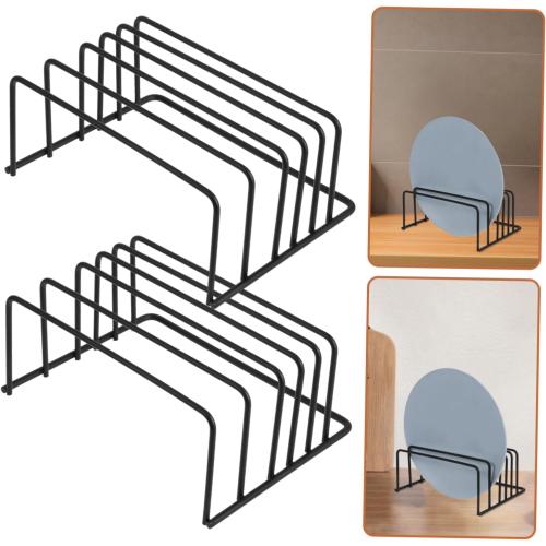 2pcs Kitchen Pot Rack Holder Dish Drying Rack Container Lid Organizer Pan Cover Bakeware Storage