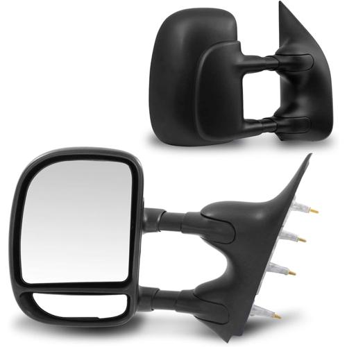 2pcs PartsFlow Manual Tow Telescopic Side Mirrors For 2002-2016 Ford E-350 Super Duty/E-150/E-250/Econoline Van/Econoline/E-150 Club Wagon/E-350 Club Wagon