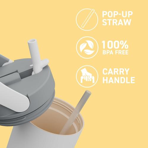 Asobu Orbit 30oz/900ml Water Bottle, Sleek Insulated Bottle with Pop-Up Lid and Carry Handle, Perfect for Iced Coffee, Travel, and Stylish Hydration