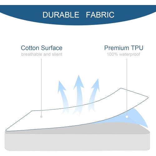 Full Size Mattress Protector Waterproof Mattress Topper Pad Cover Fitted Bed Sheets Full up -14'' Terry Super Soft & Breathable & Noiseless Mattress Protector Machine Washable