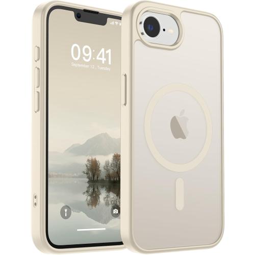 SUPFINE Magnetic for iPhone 17e Case/iPhone 16e Case (Compatible with MagSafe)(Military Grade Drop Protection) Slim Translucent Matte Shockproof with Anti-Fingerprint Phone Case,Antique White