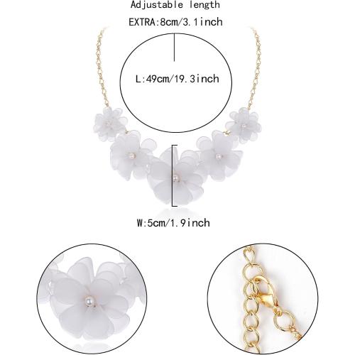 Flyonce Flower Collar Necklace, Floral Flowers Statement Summer Beach Chokers Necklaces for Women