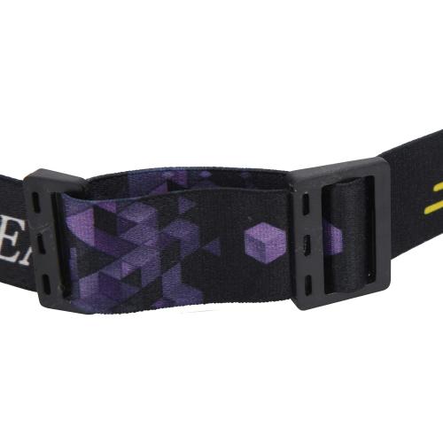 Color Black and Purple High Brightness LED Headlight, Front Light, Waterproof, USB Charging for Camping, Fishing
