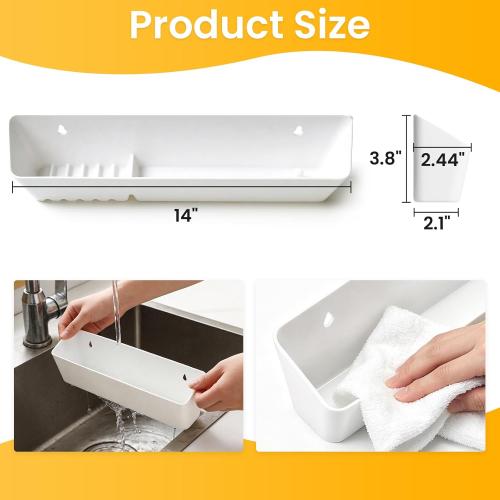14 Soft Close Tip Out Tray for Sink, Smooth & Quiet Opening and Closing, Sturdy and Durable, Easy to Install & Includes Detailed Instructions, Add Extra Storage Space for Kitchen, Bathroom, 2 Pack‼️only 1 missing ‼️