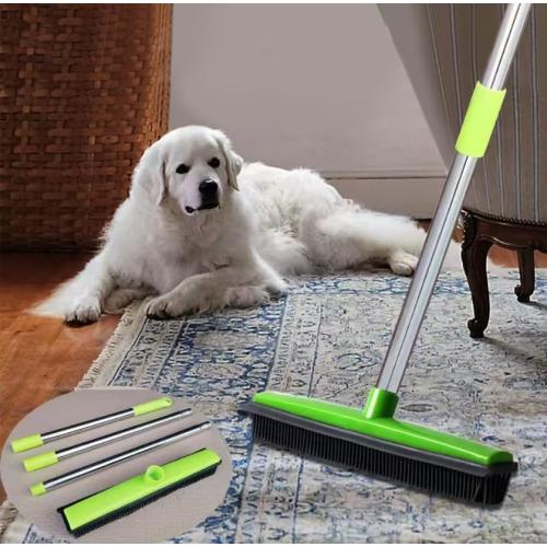Ultimate Pet Hair Removal Broom | Adjustable Dog & Cat Hair Remover for Carpet | ShedStopper Tool for Effortless & Quick Pet Hair Cleaning—Perfect for Multi-Pet Homes(Green)