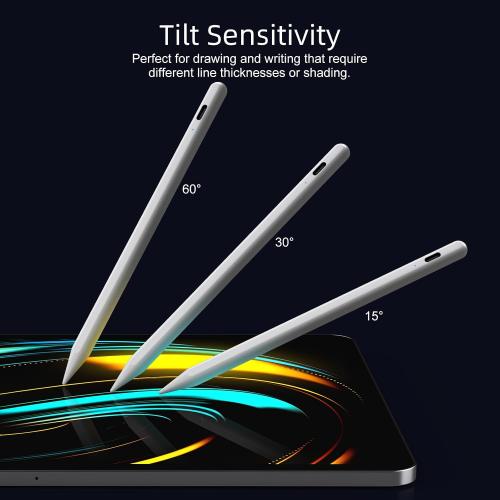 Jamjake Stylus Pen for iPad 6-11th Gen 2X Fast Charge, Palm Rejection-White | Tilt Sensitivity, USB-C Charge, Compatible with 2018-2026 Apple Pencil iPad Pro 11/12.9/13, Air 3/4/5/M2/M3/M4, mini 5/6/7