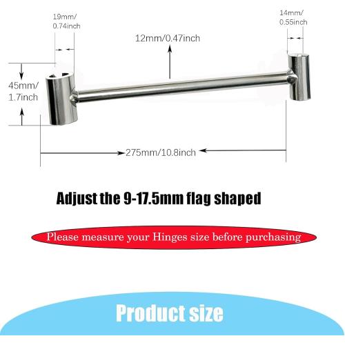 Door Hinge Gap Adjusting Wrench Tool, Upgraded Rolled Steel Door Hinges Adjustment Tool, 14-19mm Gap Adjusting Wrench, Rust-Proof Door Jamb Hinge Jig for Residential, Fire Doors, Light Sliver