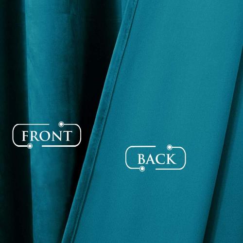 StangH Dark Teal Velvet Drapes 63-inch - Luxurious Home Decor Window Covering Soundproof Velvet Blackout Curtain Panels for Guest Room/Bedroom, W52 x L63, Peacock Blue, Set of 2