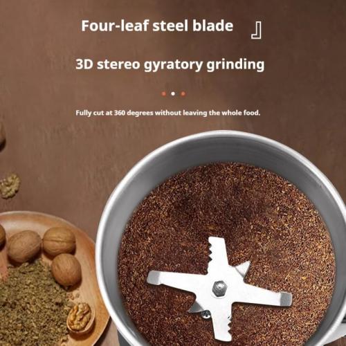 300g Grain Mill Grinder, 304 Stainless Steel Grain Mill High Speed Commercial Spice Grinder, Ultrafine Grain Household Flour Mill, Kitchen