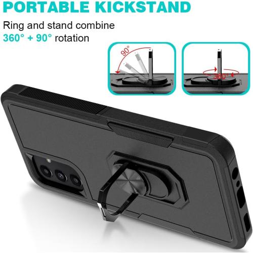 Heavy Duty Compatible with Gabb Phone 3 Pro Case, with [360 Rotatable Foldable Hidden Built-in Kickstand] Dual-Layer Shockproof | Drop Tested Military Grade Protection Armor Cover-Black