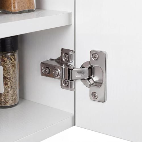 Cabinet Hinges - 40 Pack Soft Close Cabinet Hinges for 1/2 Overlay Cabinet,Stainless 105Deg Opening Face Frame Cabinet Door Hinges with Door Bumper,Cabinet Hinge Repair Plate and Screws