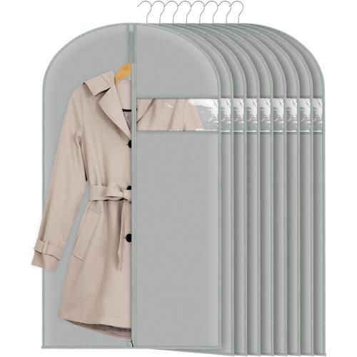 Garment Bags Suit Bags for closet storage 9 Packs Garment Covers 24 x 43 Inchs for Storage Suits, T-shirts and Jackets, Suit Covers for Hanging Clothes on Closet or Travel