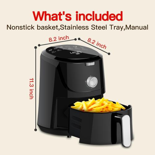 4.2 QT Air Fryer Oven Cooker with Two Independent Frying Baskets, Temperature and Time Control Dishwasher Non-stick Basket 6 Cook Presets