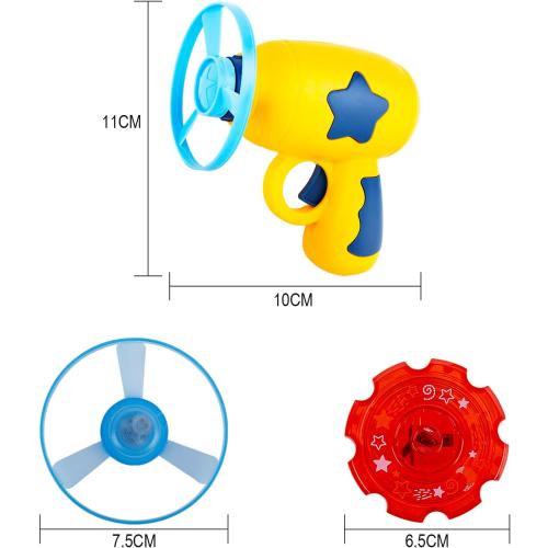 Berry President Flying Saucer Toy, Flying Disc Launch Playset with Rotating Flash Light, Indoor Outdoor Twist Shoot Toy for Kids Aged 3 Years Old & Up (Yellow)