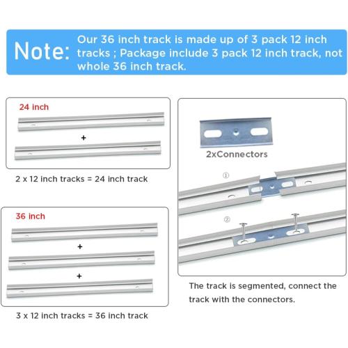 Bifold Door Hardware Kit with Track, Top & Bottom Pivot, Spring, Metal Pivot Pin and Steel Track (36 inch)