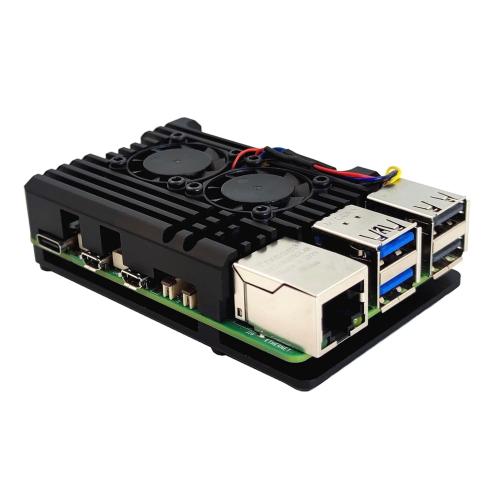 Raspberry Pi 5 Aluminum Alloy Armor Case,Pi 5 Heatsink Cooler,Passive Cooling Case for Raspberry Pi 5 4GB/8GB (with Dual Fan)