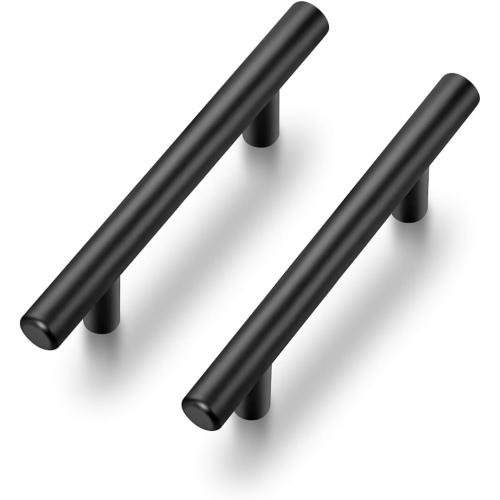 Ravinte 5 Pack 6 inch Cabinet Pulls Matte Black Stainless Steel Kitchen Cupboard Handles Cabinet Handles 3.75” Hole Center