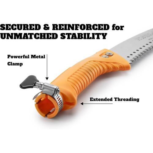 Pruning Manual Hand Saw // Hand Held or with Extension Manual Pole Saw for Tree Trimming // Fits All Extension Poles with Standard US Acme Thread // Tree Limb Hand Saw (Pole Sold Separately)
