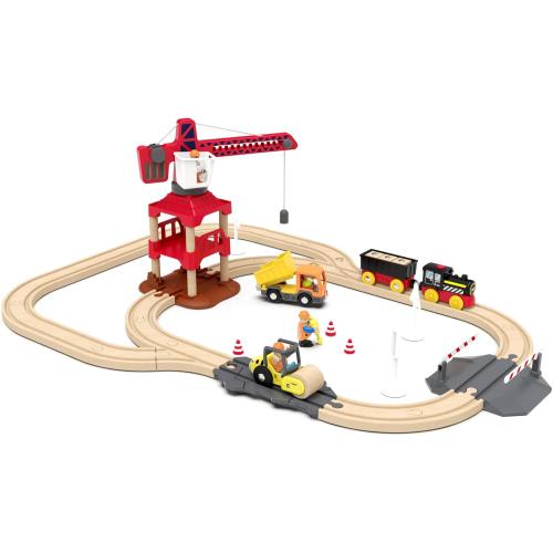 Battery Operated Locomotive Train, Magnetic Trains Toy for Wooden Tracks, Motorized Train Compatible with Thomas, Brio, Chuggington, Melissa & Doug