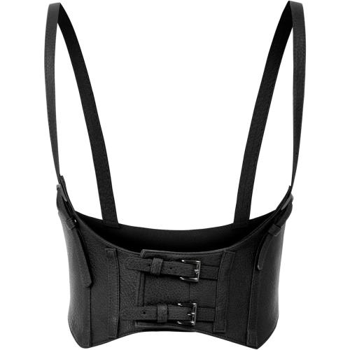 KANCY KOLE Women Fashion Faux Leather Waist Belt Steampunk Underbust Corset