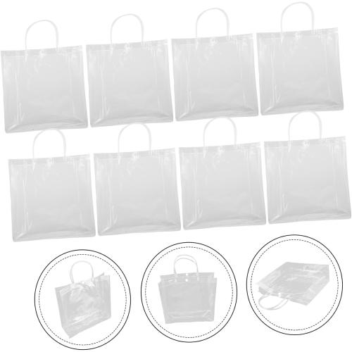 WATIIFUFU 10pcs Pvc Handheld Tote Bags for Weddings Parties and Grocery Shopping Portable Bags Ample Capacity and Elegant Design