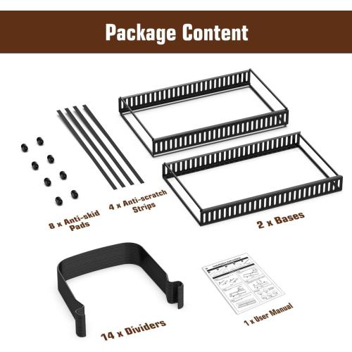Housolution Cutting Board Organizer Rack, Expandable Baking Tray and Cookie Sheet Organizer with 14 Adjustable Dividers, Bakeware Muffin Tin Cupcake Pan Storage Organizer for Cabinet, Black