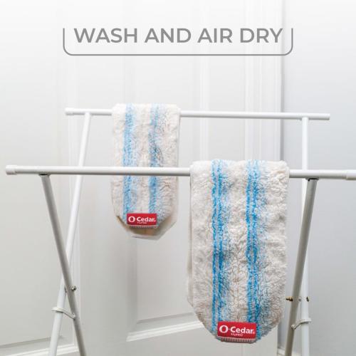 O-Cedar H2prO Flat Mop System | Quick Cleaning Tool | Clean with Water | Machine Washable Reusable Microfiber Mop Pad | Safe on Wood Floors, Vinyl, Tile, Baseboards, Walls