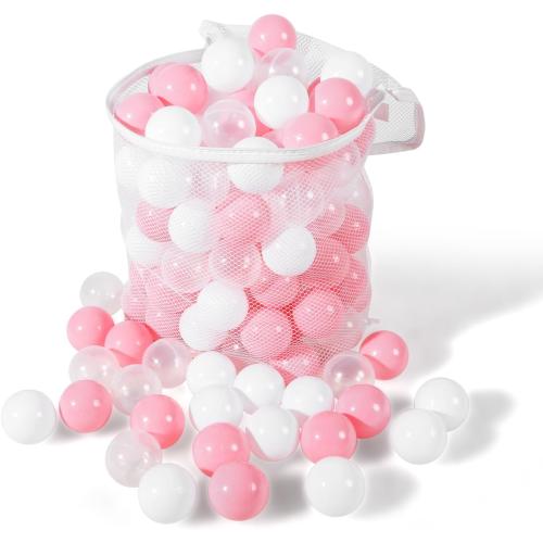 Soft Plastic Ball Pit Balls, 100 200 500pcs Plastic Toy Balls for Kids, Crush Proof Stress Balls for Baby Toddler Birthday Party, Ball Pits Play Tent, Baby Pool Water Toys, Party Decoration