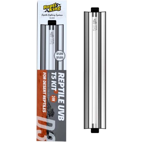 UVB Reptile Light, 24W T5 Light Fixture and 10.0 UVB Tube Kit, for Desert-Dwelling Reptiles, Bearded Dragon UVB Light