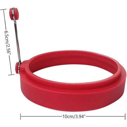 Food Grade Silicone Egg Rings, Multicolor, Egg Ring Molds for Cooking, Fried Egg Rings(4 Pack, 4 Inches)