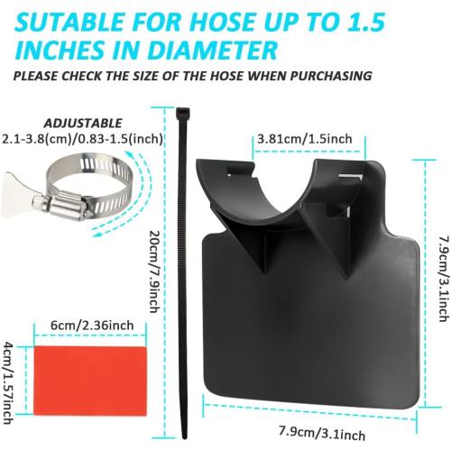 2pcs Swimming Pool Pipe Holders, with 2 Ties& 2 Adhesive Tape& 4 Pipe Clamp, Pool Hose Support Bracket, for 1.18-1.49 inches Dia Pipes, for Above Ground Pool-Hoses, Preventing Pipes Sagging Accessory