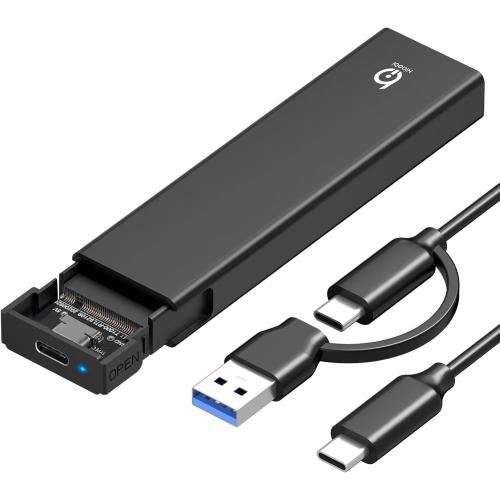 M.2 NVMe SSD Enclosure, Tool-Free Installation, External SSD Reader | USB 3.2 Gen 2 (10 Gbps) to NVME M-Key/(B M) Key PCIe NVMe Adapter Support UASP and Trim, for SSDs 2230/2242 /2260/2280