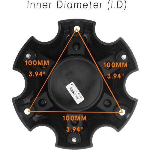5.55in Wheel Center Caps for Ballistic Center Hubcaps, 4 Pack Black Center Cover Replacement, 6 lugs