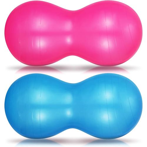 Wettarn 2 Pcs Peanut Ball Peanut Exercise Ball Pregnancy Yoga Stability Fitness Earthnut with Pump for Labor Birthing, Core Strength Training
