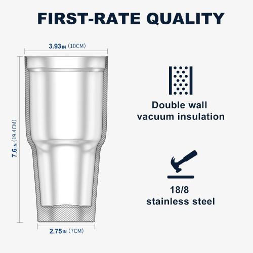 Color Baby Blue and Sky Blue koodee 30 oz Tumbler Cup with Straw-2 Pack Stainless Steel Vacuum Insulated Coffee Tumbler for Women, Travel Ice Coffee Mug with Lids (Baby Blue and Sky Blue)