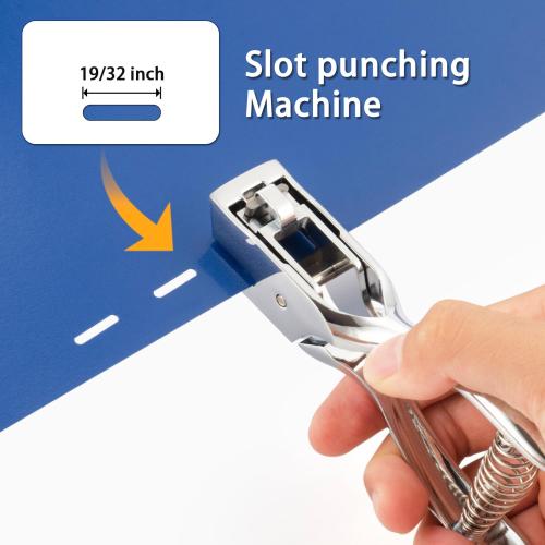 IMLIKE Badge Hole Punch for ID Cards:All Metal Handheld Slot Hole Punch,No Burrs,One Slot Badge Hole Puncher for ID Card,Badge PVC and Blinds Hole, 15mm x 3mm Hole