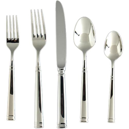 FORTESSA Bistro 18/10 Stainless Steel Flatware, 20 Piece Place Setting With Table Knives, Forks and Spoons (Service For 4), Dishwasher-Safe, Mirrored