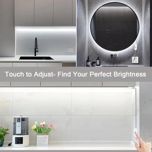USB LED Neon Lights, White 3.28ft 5V LED Light Strip Waterproof Flexible, Dimmable LED Rope Lights for Bedroom, Cabinet, Kitchen, DIY Lighting (Power Adapter not Included)