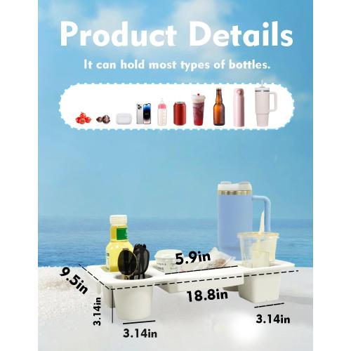 Top Cup Phone Holder Tray Storage Lid for Stanley Compatible with Bogg Bag XL Cover, Cup Organizer Holder Waterproof Silicone Multifunctional Storage Box for Outdoor Beath Camping Travel (Gray, XL)