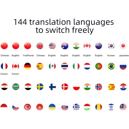 A17 Pro 3 in 1 Real Time Translator Earbuds, 144 Languages, Wireless Bluetooth, Black