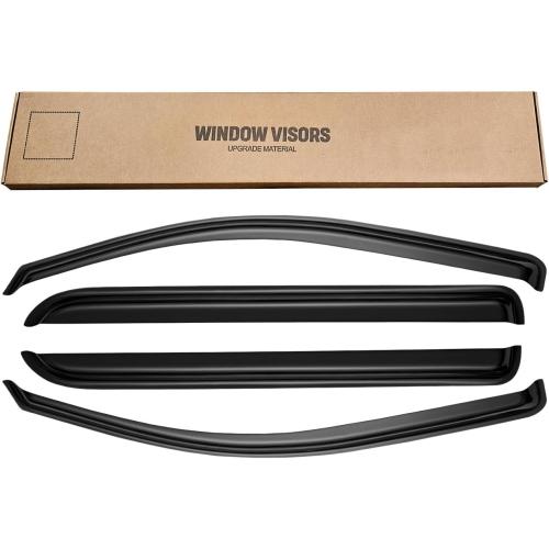 Window Rain Guards for 2014-2018 Chevy Silverado/GMC Sierra 1500 Crew Cab & 15-19 Silverado/Sierra 2500HD 3500HD, Window Visor Vent Wind Shade Deflector Shield Protector Sun, for Full-Size Cab Only