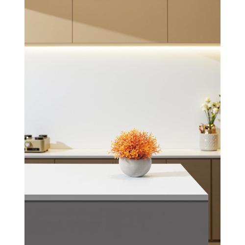 Velener Artificial Boxwood Fake Plant, Mini Sage Green Potted Boxwood Topiary Artificial Plants for Home Decor Indoor, Farmhouse House Plant Office Small Desk Shelf Apartment Coffee Bar(Orange)