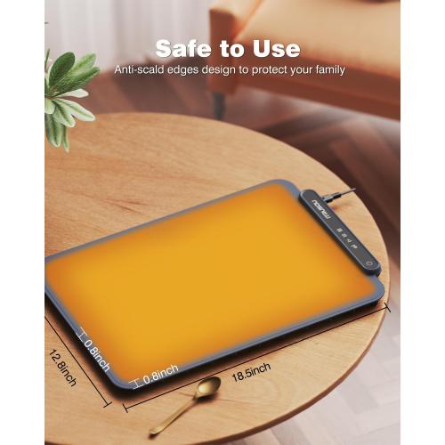 Food Warming Mat, iTRUSOU Electric Warming Tray Full Surface Heating to Keep Food Warm or Thawing, Versatile Food Warmer with 3 Temperature Setting for Parties Buffets Gatherings Holidays Daily Use