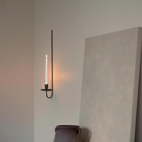24.8 Iron Metal Wall Candle Sconce Holder, Set of 2 Wall Mount Candle Holders Modern Wall Candle Sconces Hanging for Living Room Farmhouse Fireplace Wedding