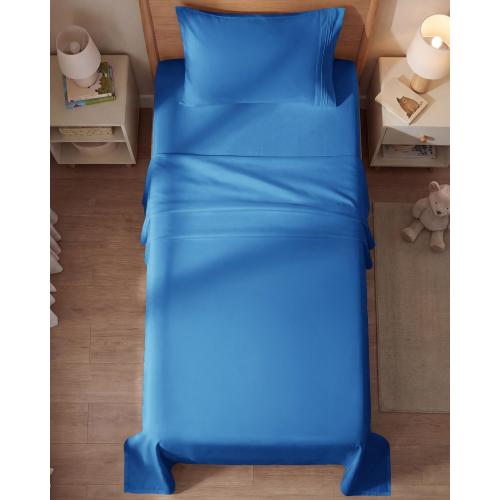 Twin Size 3 Piece Sheet Set - Breathable & Cooling Sheets - Royal Blue