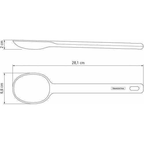 Tramontina 25811/160 TRAMONTINA Serving Spoon Molde Gray Silicone Spatula Ladle Heat Resistant Dishwasher Safe Made in Brazil NEEDS CLEANING