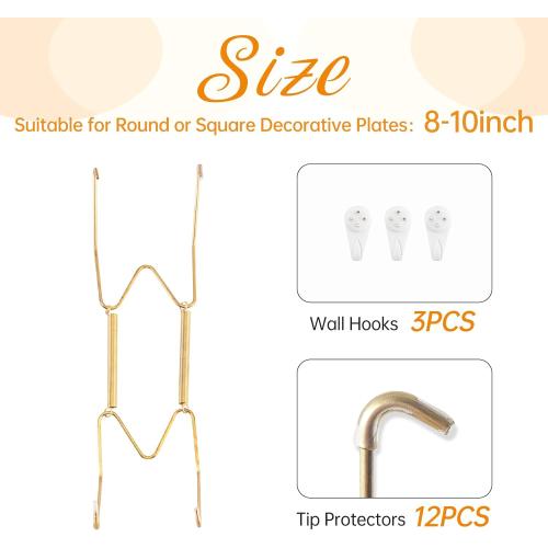 Bilillo 3 Pack Plate Hangers for the Wall, Fits 8-10 inch Decorative Plate
